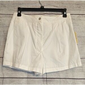 Michael Kors Women's Size 12 White Pleated Shorts - 100% Cotton - NWT - L049